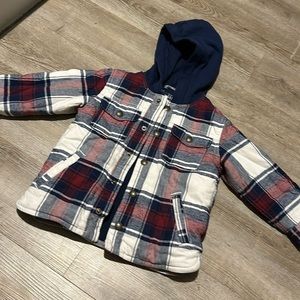 Baby Gap Plaid Hooded Shacket. Boys size 2.